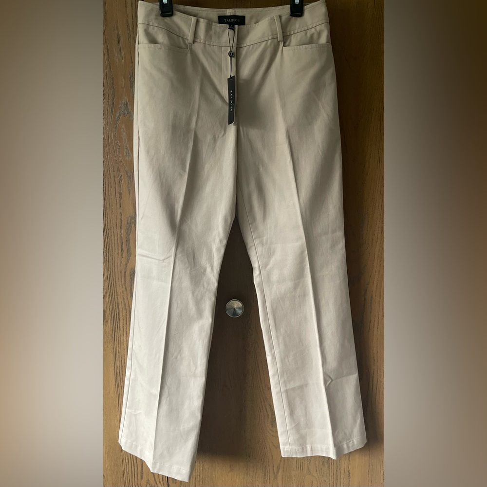 Talbots Curvy Bootcut Khaki Tan Cream Dress Pants